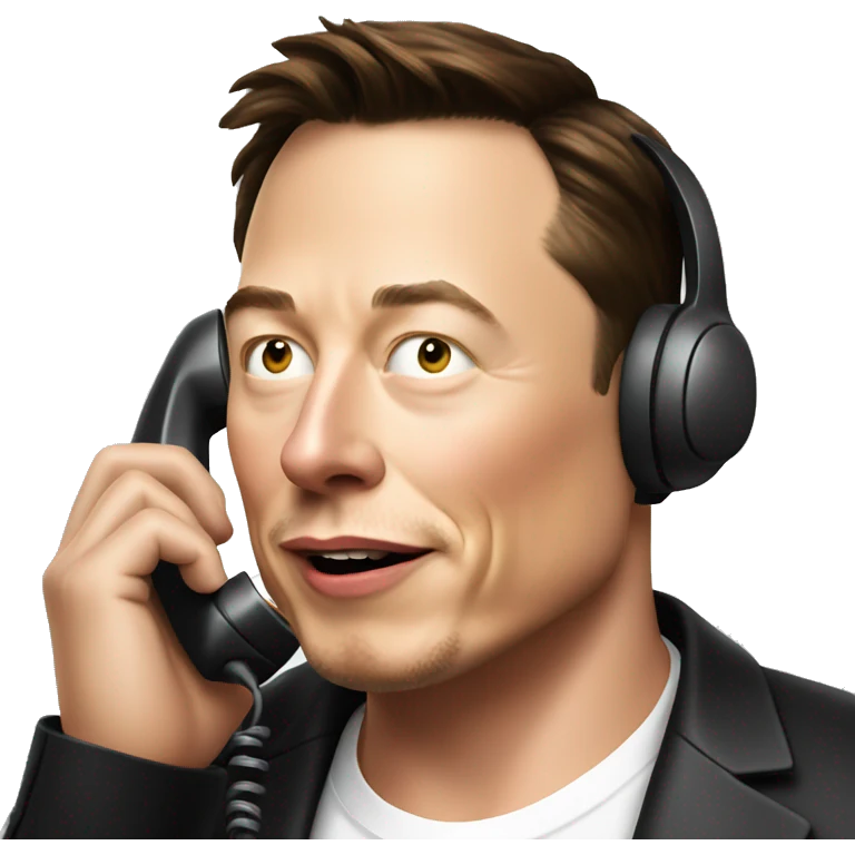 Elon Musk talking on the telephone emoji