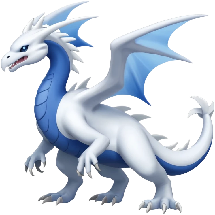 Reshiram-Lugia-Fakémon-hybrid-creature (full body)  emoji