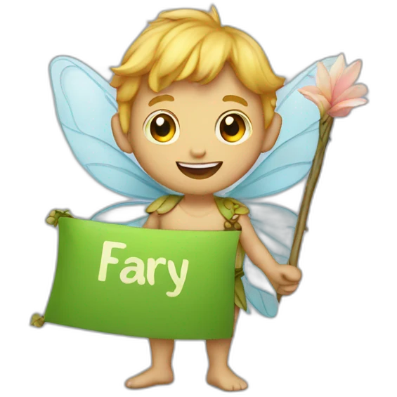 fairy man holding banner emoji