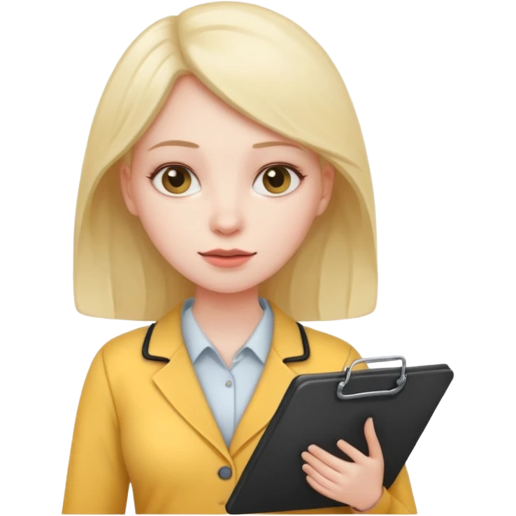 women with clipboard pressed to her chest emoji
