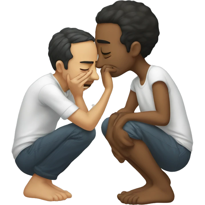 crying while kissing his own feet emoji