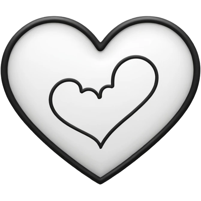 heart black and white doodle  emoji