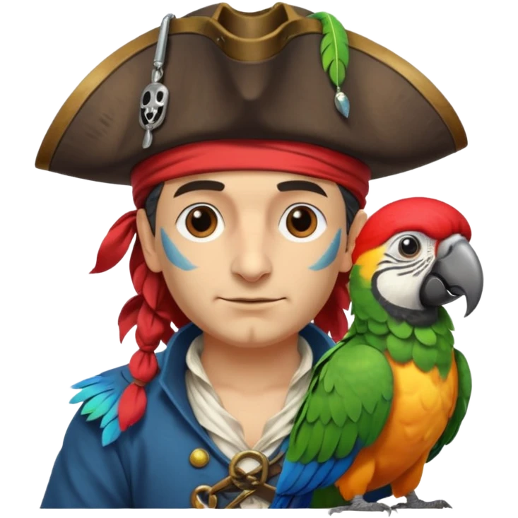 pirate and parrot emoji
