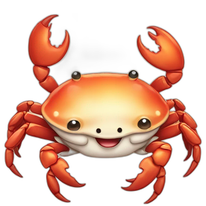 Happy cute crab comic manga style emoji