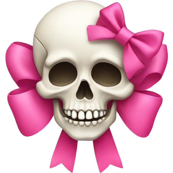 Skull with a pink bow emoji