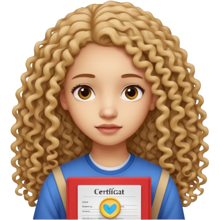 A girl with long curly hair sadly shows an IELTS certificate with a score of 3.0 emoji