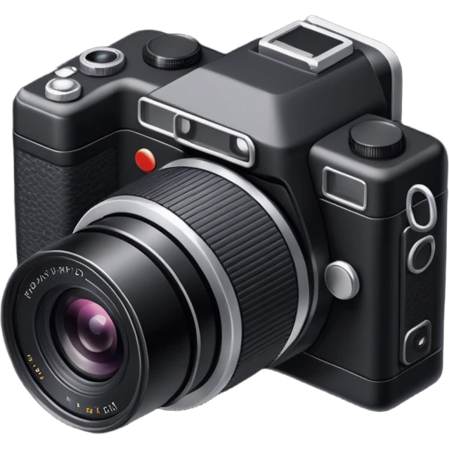 Draw a photo camera using an isometric camera with a High-Angle Shot. emoji