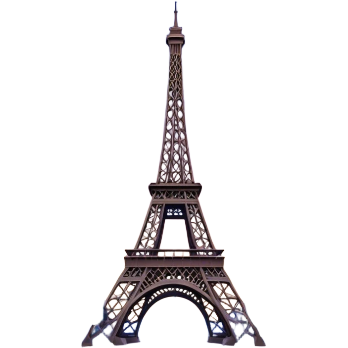 Cinematic Realistic Eiffel Tower Landmark Emoji, featuring the iron lattice structure illuminated against a twilight Parisian sky emoji