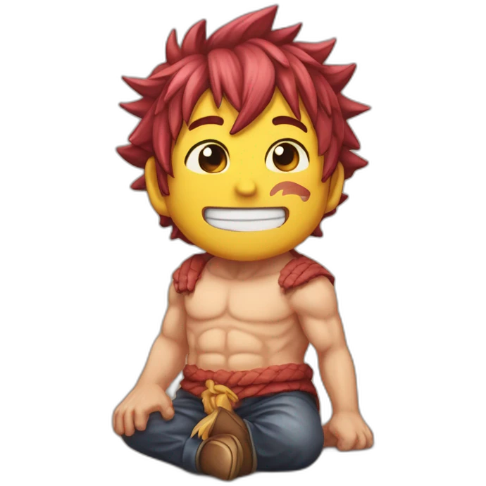 Natsu qui boit de la bières emoji