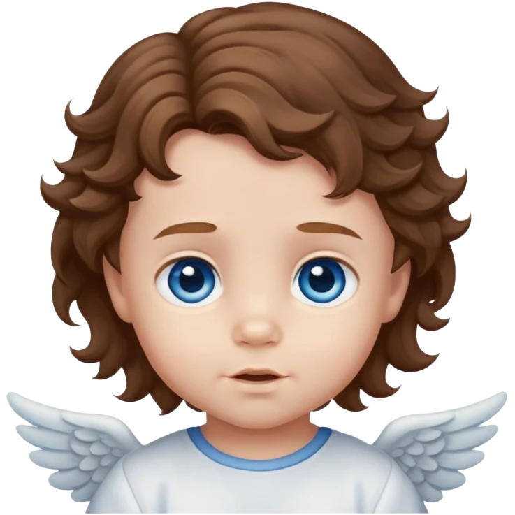  Baby boy angel with brown wavy hair blue eyes emoji
