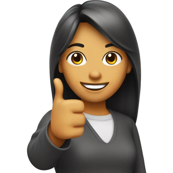 female face two hand thumbs up emoji