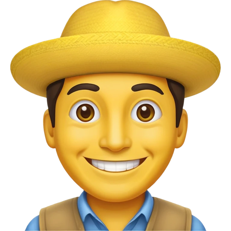 classic yellow emoji of a smiling Peruvian emoji