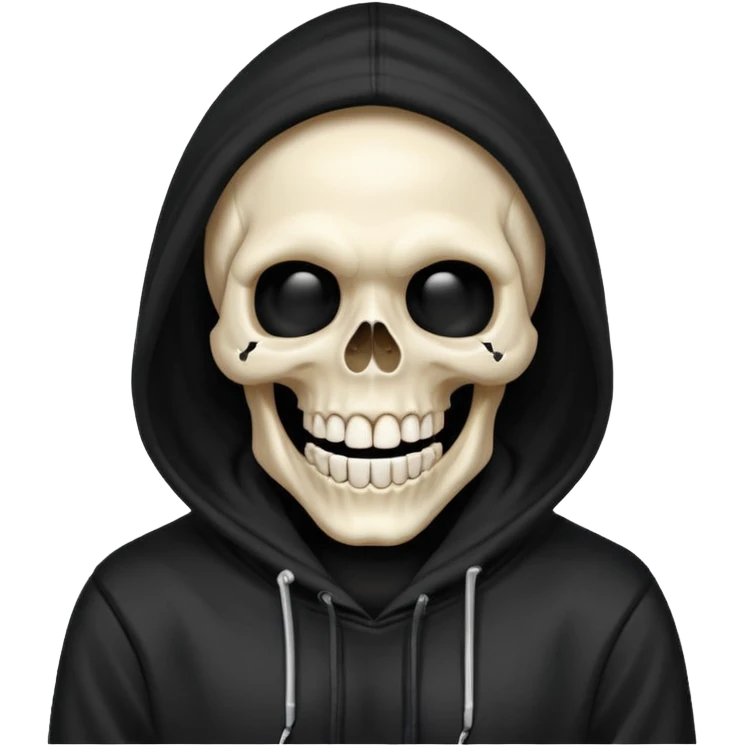 Laughing skull in a hoodie emoji