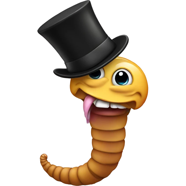 worm with tophat emoji