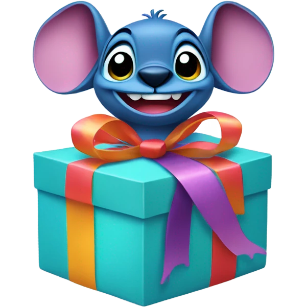 Stitch with present box emoji