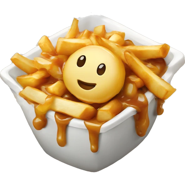 Poutine qui mange une poutine emoji