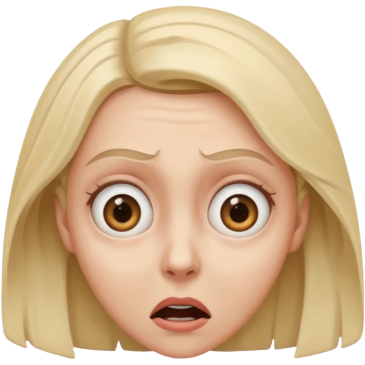 use the second emoji and make her look scared  emoji