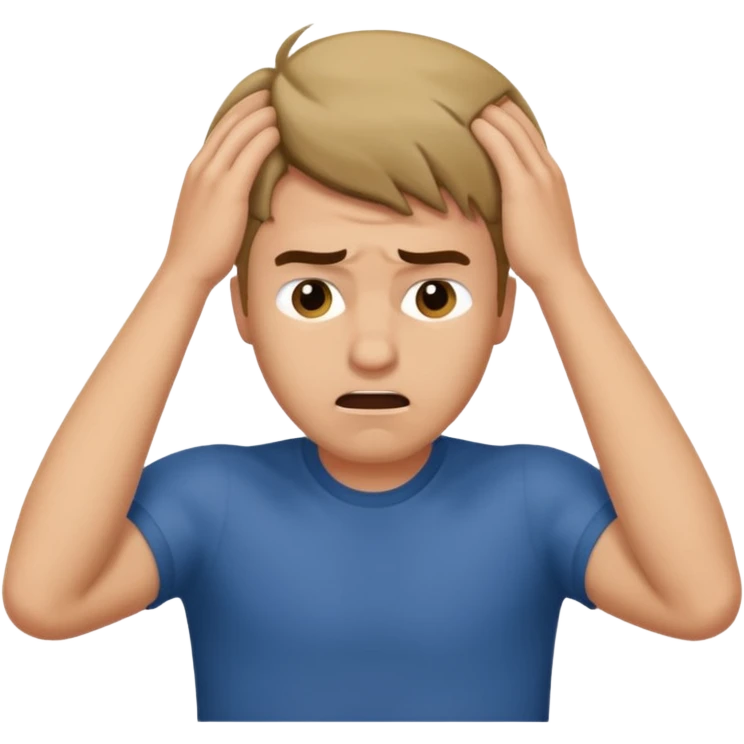 guy pulling his hair  emoji