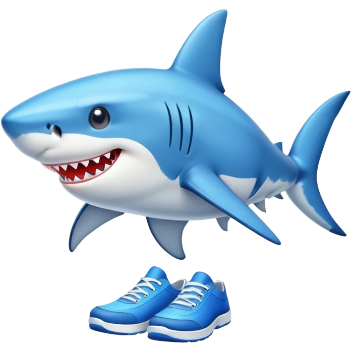 tiburón con zapatos azules emoji