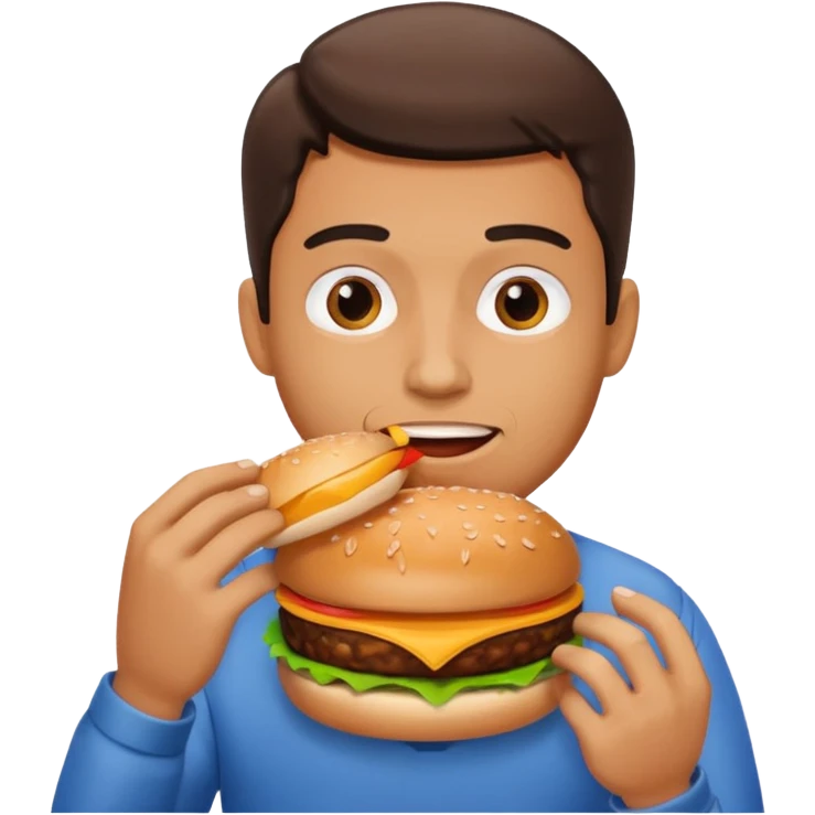 man eating fast food  emoji