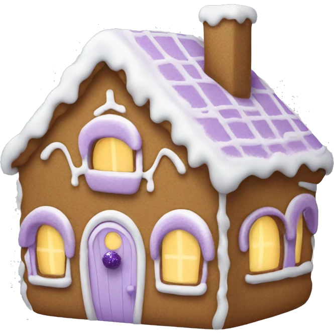 Cosy light purple gingerbread house  emoji