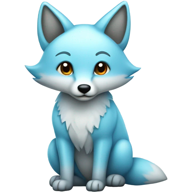 cute light blue fox emoji