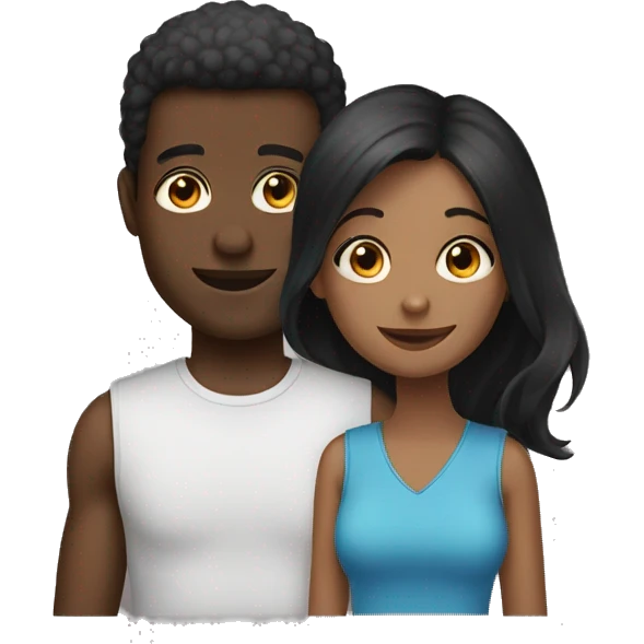Black 2 girls 1 guy  emoji