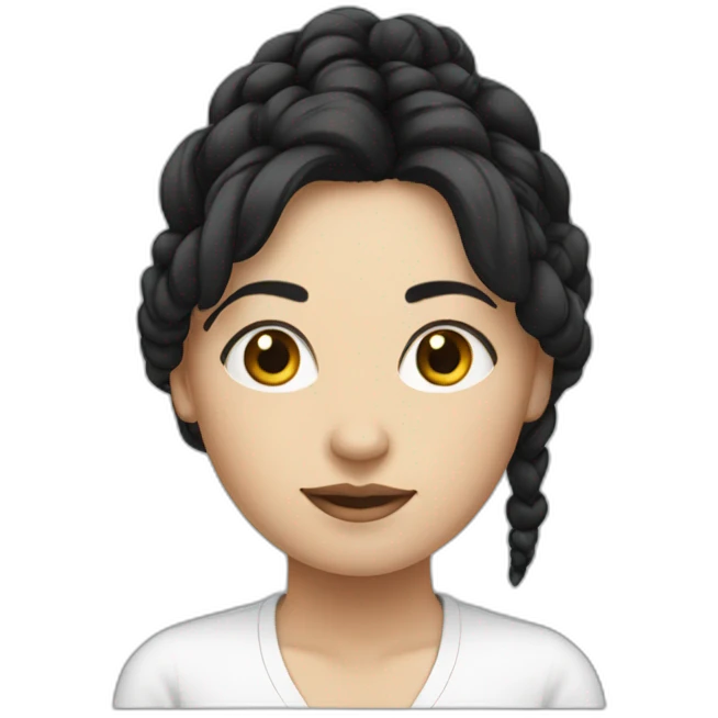 white women with black hair tied up emoji