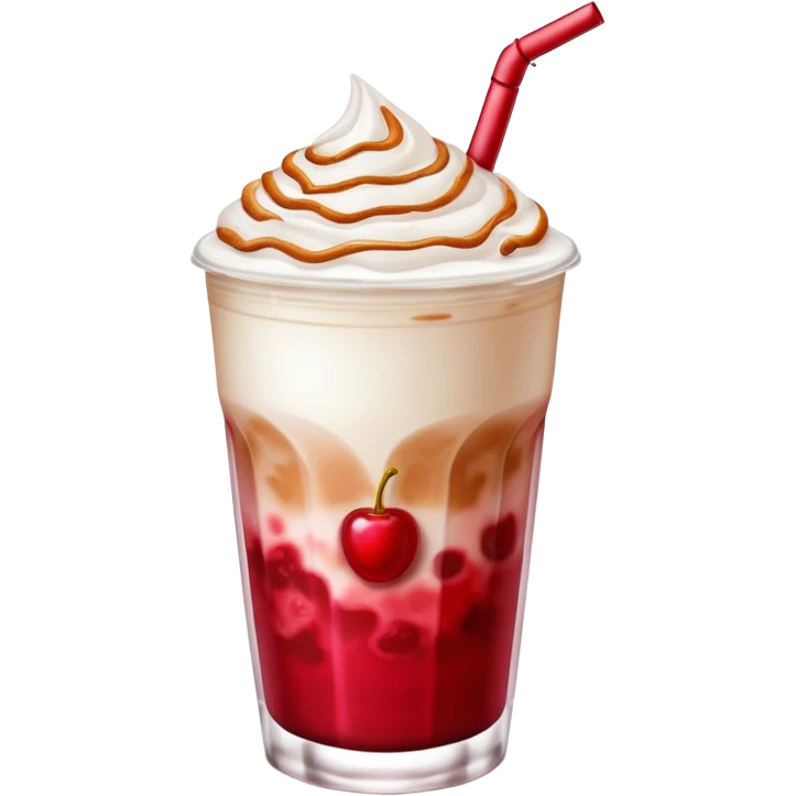 Iced cherry chai latte emoji