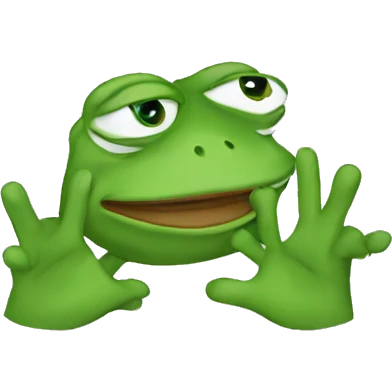 pepe the frog with hand emoji