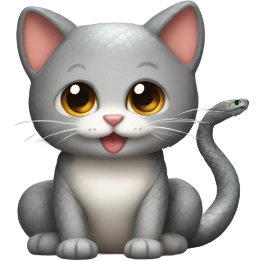 cute snak dressed as a cat emoji