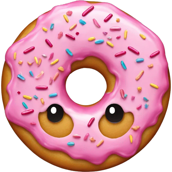 Donut with pink frosting and sprinkles  emoji