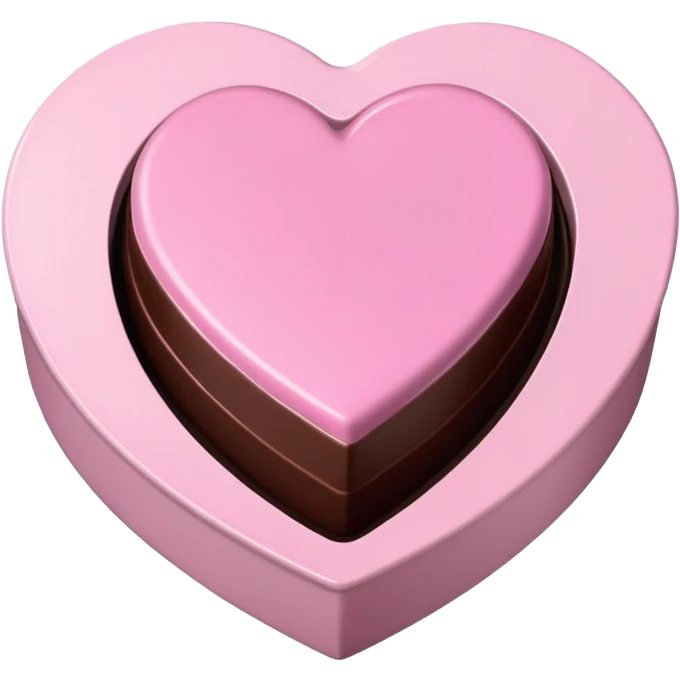 Pastel pink heart shaped box with chocolates in it emoji