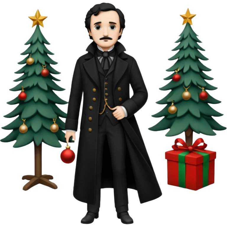 edgar allan poe at christmas full body emoji