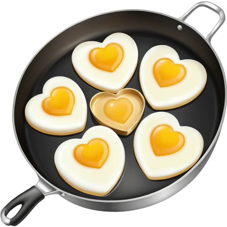 cooking pan with double heart-shaped eggs emoji