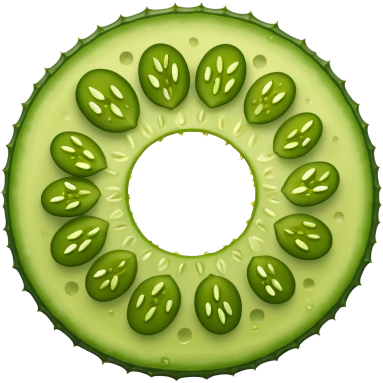 round pickle slice, slightly translucent, with visible seeds emoji