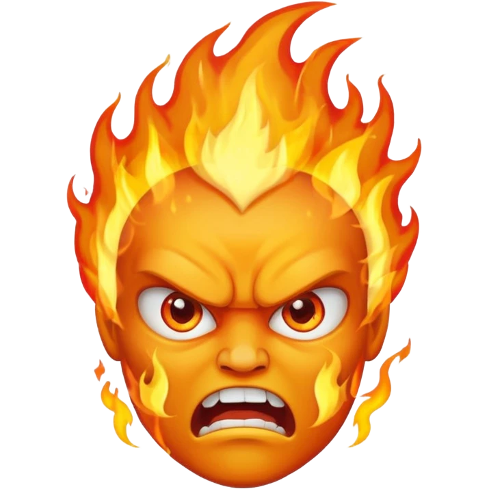 fire face angry emoji
