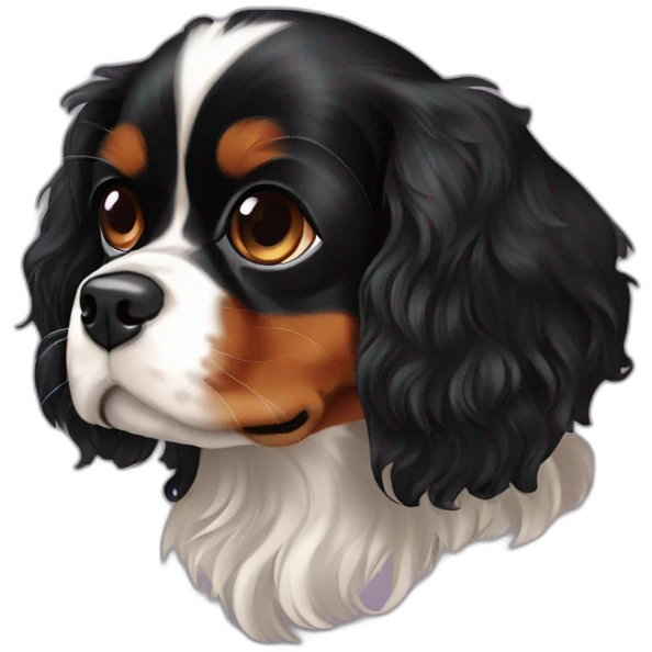 Cavalier King Charles Spaniel Black love emoji