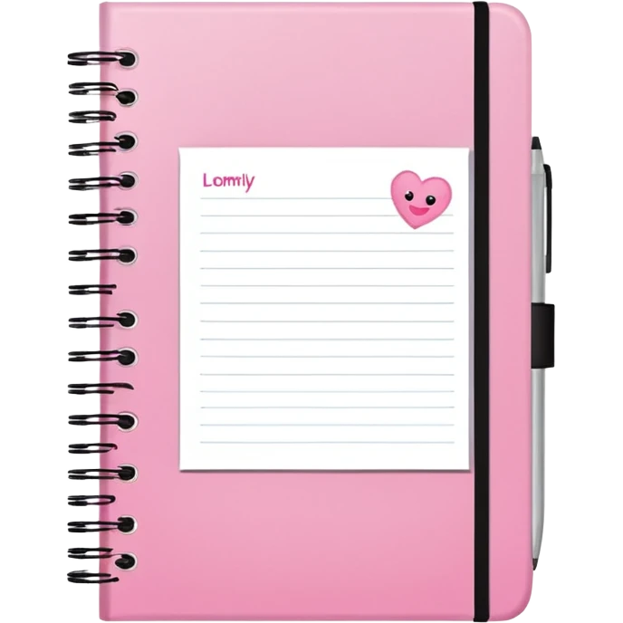 girly pink notebook planer emoji