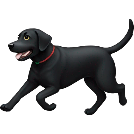 Black lab running emoji