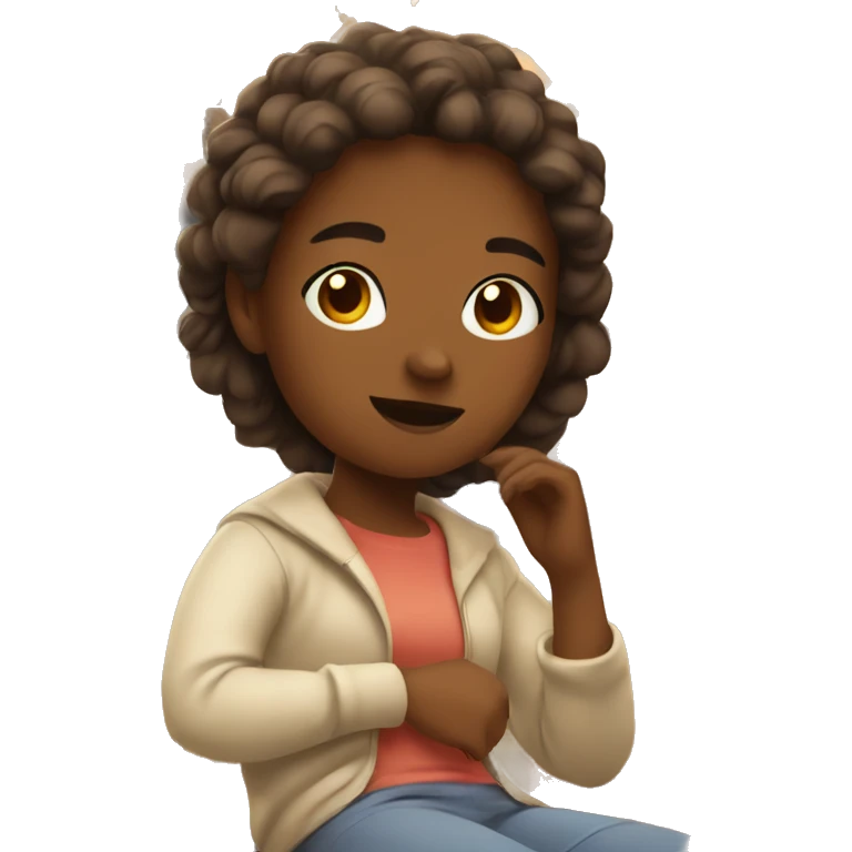Girl relaxing in autumn emoji