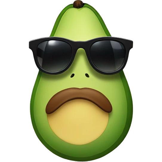 Avocado with sunglasses on his face emoji