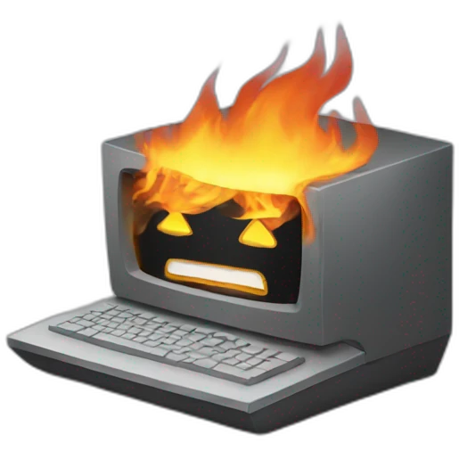 computer burning emoji