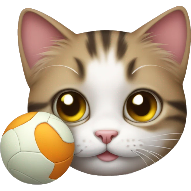cute cat and ball emoji