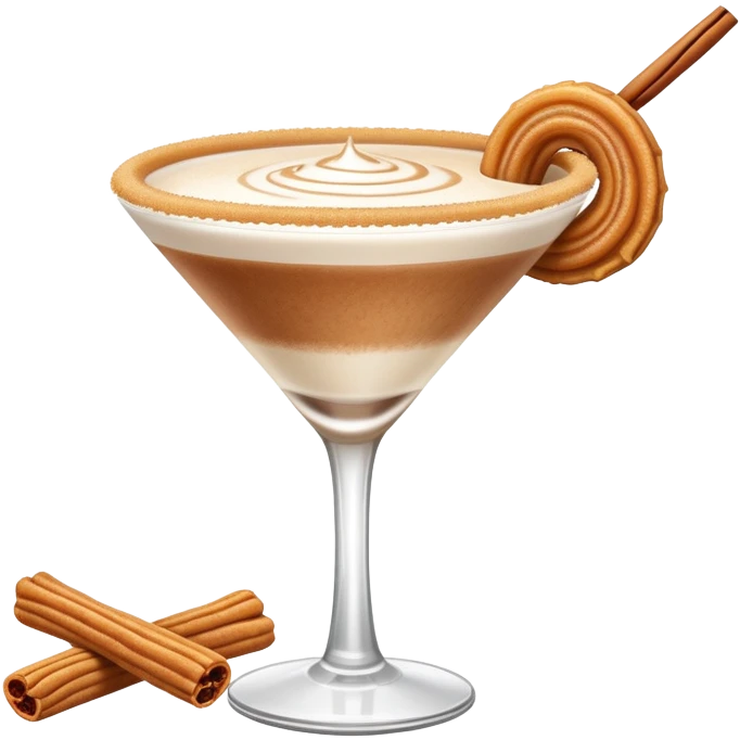 Cinnamon churro martini with a churro in it emoji