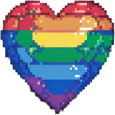 pixelated heart with rainbow colors emoji