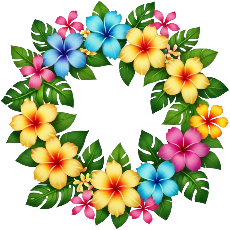 Beautiful Hawaiian flower lei emoji