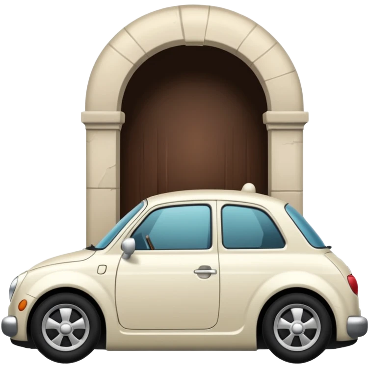 En de spook auto die rijdt in een muur emoji