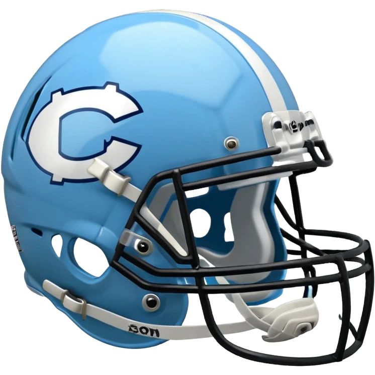College football player helmet in  Carolina Blue color  emoji