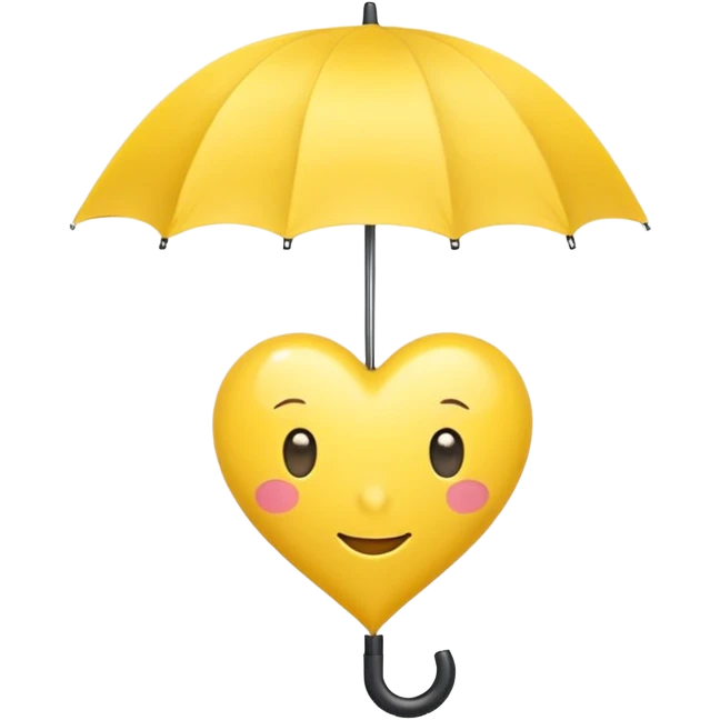 yellow heart with an umbrella emoji